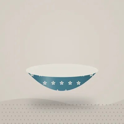 Blue Pottery Serving Bowl — styled