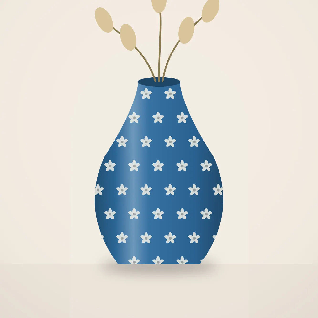 Blue Pottery Flower Vase