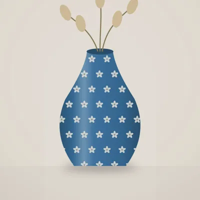 Blue Pottery Flower Vase