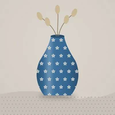 Blue Pottery Flower Vase — styled