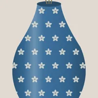 Blue Pottery Flower Vase — detail
