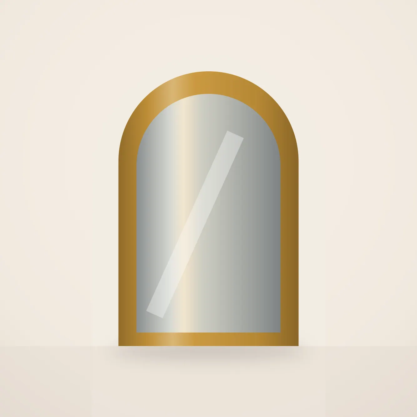 Brass-finish Arch Wall Mirror