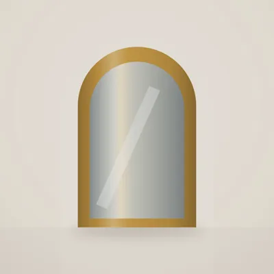 Brass-finish Arch Wall Mirror