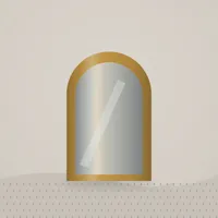 Brass-finish Arch Wall Mirror — styled