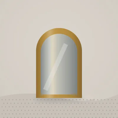 Brass-finish Arch Wall Mirror — styled