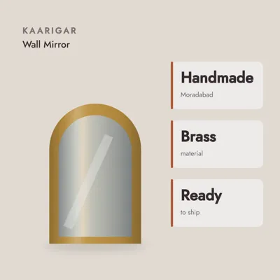 Brass-finish Arch Wall Mirror — craft and material