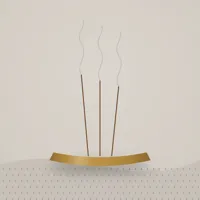 Brass Lotus Incense Holder — styled