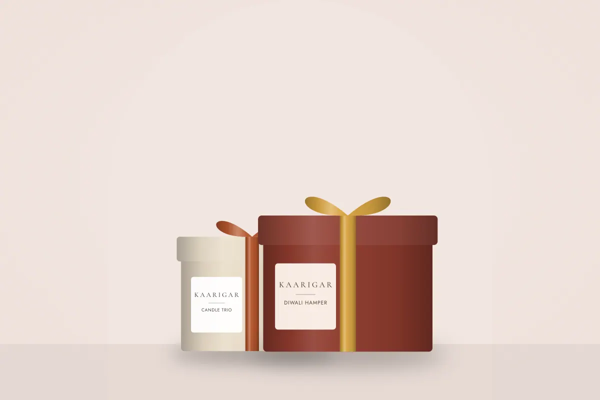 Gift-wrapped hamper with a handwritten note