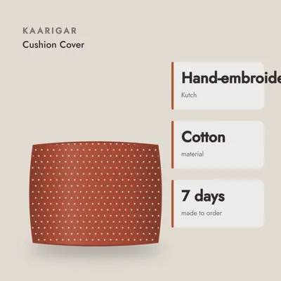 Kutch Mirror-work Cushion Cover — craft and material