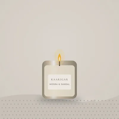 Mogra & Sandalwood Soy Candle — styled