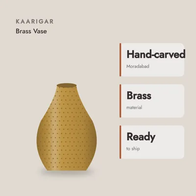 Moradabad Etched Brass Vase — craft and material