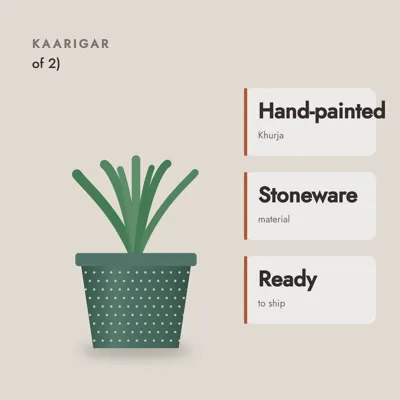 Hand-painted Stoneware Planters (Set of 2) — craft and material