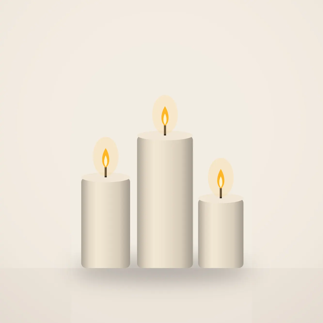 Unscented Pillar Candles (Set of 3)
