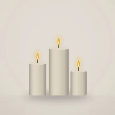 Unscented Pillar Candles (Set of 3)