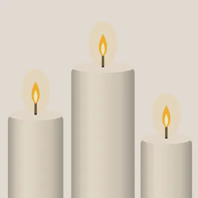 Unscented Pillar Candles (Set of 3) — detail