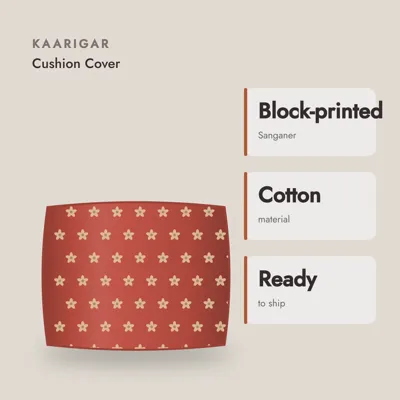 Sanganeri Block-print Cushion Cover — craft and material