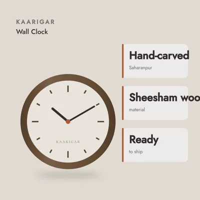 Sheesham Wood Wall Clock — craft and material