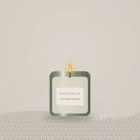 Vetiver & Rain Soy Candle — styled