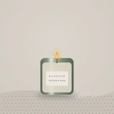 Vetiver & Rain Soy Candle — styled